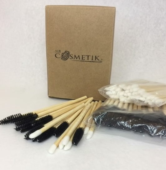 100 Eco-friendly Disposable Bamboo Lips & Lash Wand